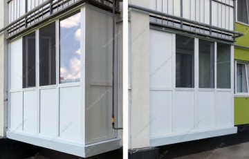 Остекление Г-образного балкона 3.39 х 0.81 м 