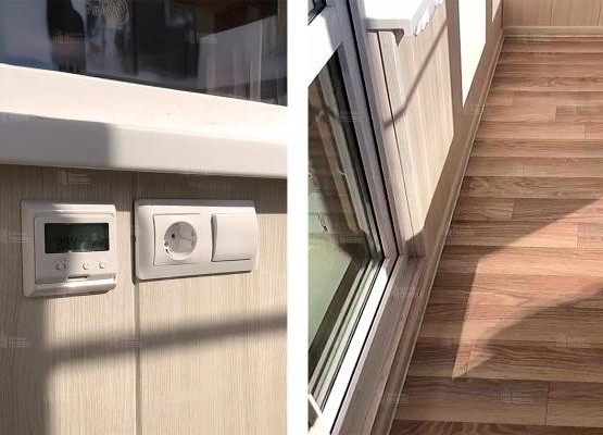 Кейс балкона под ключ: профиль KBE, стеклопакеты Clima Guard, теплый пол с отделкой