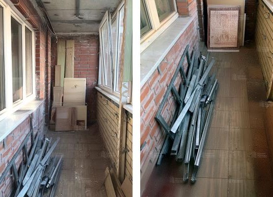 Отделка лоджии 7.6 м2 с остеклением Exprof, поднятием пола и отделкой ПВХ панелями