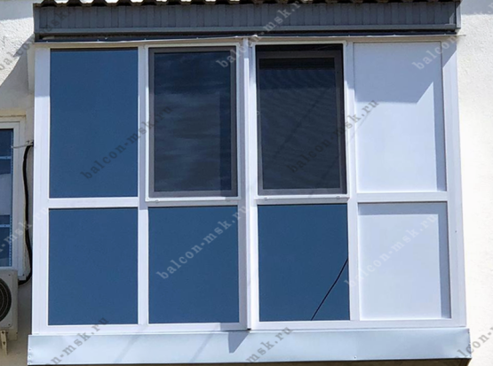 Остекление балкона с крышей в Москве. Фото № 5