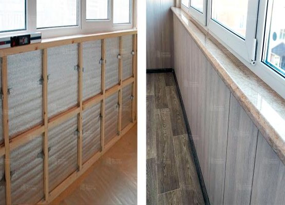 Утепление лоджии 4 м2 пенофолом с комплексной отделкой ПВХ панелями