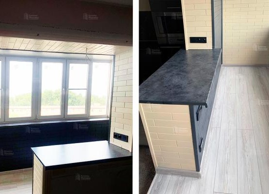 Евроостекление балкона под ключ с присоединением к комнате