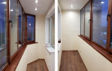 Остекление балкона с ламинацией и обшивкой ГКЛ под покраску