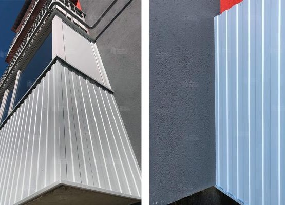 Недорогой ремонт балкона 3200х800 с остеклением и отделкой парапета профлистом