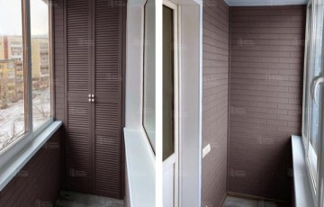 Остекление балкона с отделкой стеновым паркетом