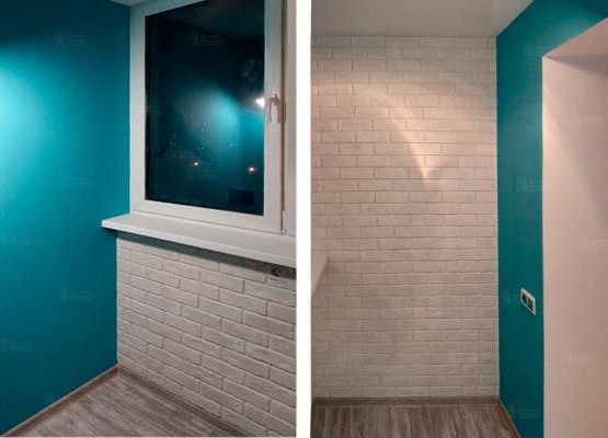 Утепление лоджии с отделкой декоративными кирпичиками