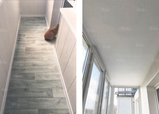 Остекление балкона на первом этаже, МФ стеклопакеты и комплексная отделка