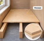Монтаж чернового пола из фанеры