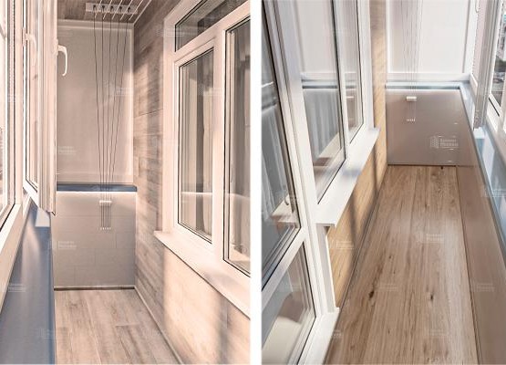 Утепление балкона с отделкой под ключ: Окна, ПВХ-панели + ламинат