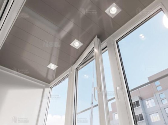 Остекление балкона с отделкой ПВХ, ламинатом и керамической плиткой  Остекление балкона с отделкой ПВХ, ламинатом и керамической плиткой