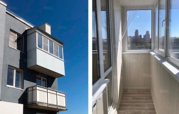 Кейс балкона под ключ: профиль KBE, стеклопакеты Clima Guard, теплый пол с отделкой