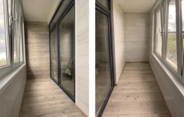 Отделка балкона ламинатом с фаской