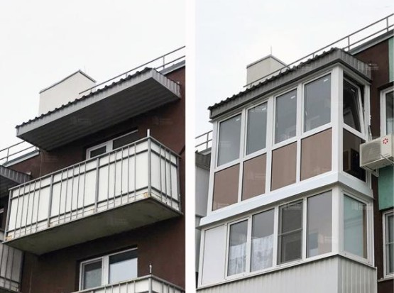 Панорамное остекление с тонировкой нижнего яруса