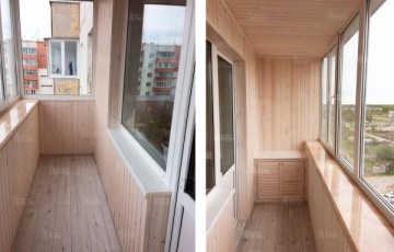 Балкон под ключ с отделкой деревянной вагонкой