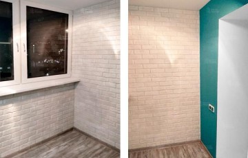 Утепление лоджии с отделкой декоративными кирпичиками