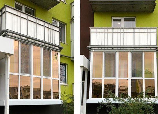 Цена на остекление балкона с панорамным видом и зеркальной тонировкой