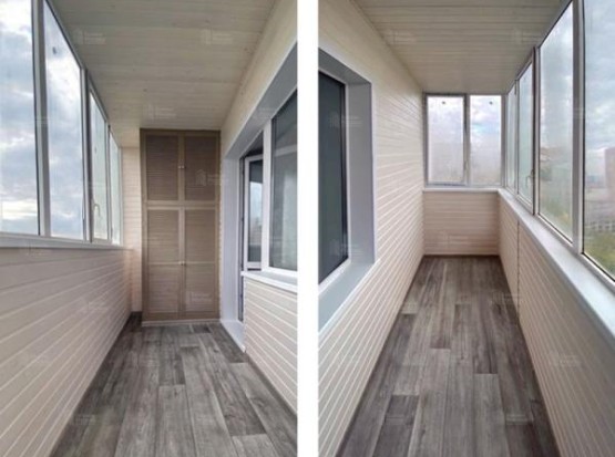 Отделка балкона Евровагонкой