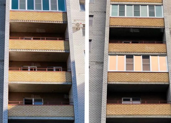 Ремонт лоджии 8 м2 с остеклением, теплым полом, отделкой ламинатом и ПВХ панелями под ключ