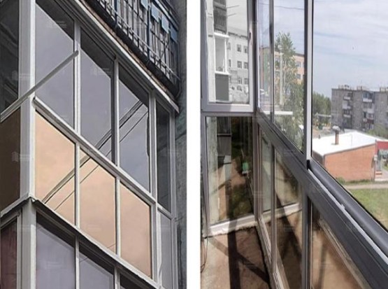 Ремонт балкона с установкой Французского остекления
