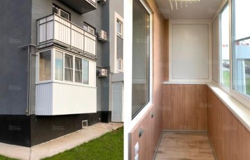 Ремонт П-образного балкона 3.3х0.8 м