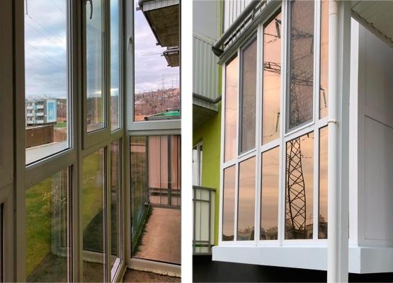 Цена на остекление балкона с панорамным видом и зеркальной тонировкой