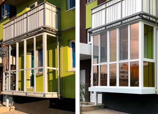 Цена на остекление балкона с панорамным видом и зеркальной тонировкой