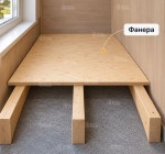 Монтаж чернового пола (фанера)