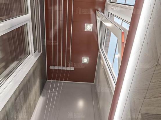 Остекление с отделкой ламинатом ПВХ панелями и плиткой