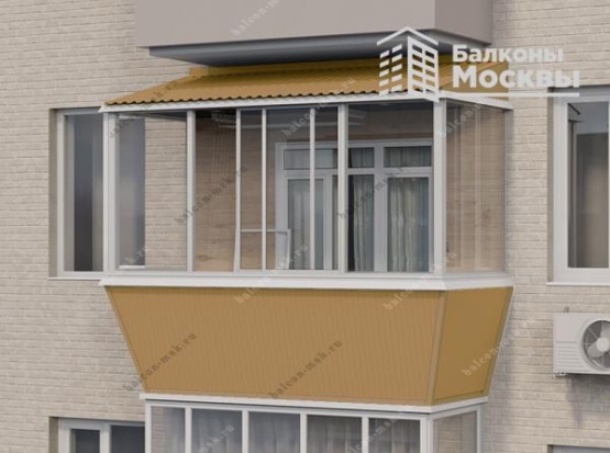 Остекление балкона с расширением по парапету