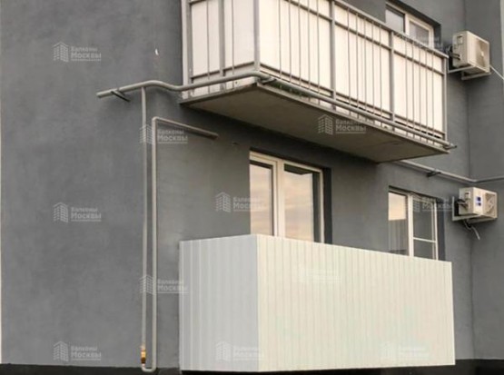Ремонт П-образного балкона 3.3х0.8 м