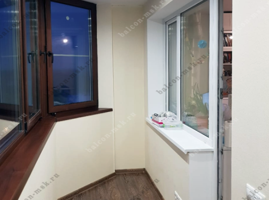 Остекление балкона с ламинацией и обшивкой ГКЛ под покраску