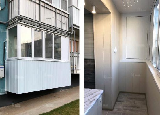 Утепление балкона с объединением: отделка, теплый пол, свет, откосы в тон