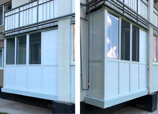 Ремонт балкона: кейс французского остекления с глухим цоколем из сэндвич-панелей