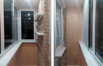 Полутеплое раздвижное остекление балкона с внешней отделкой профлистом