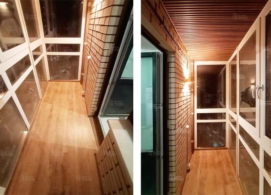 Ремонт французского балкон с отделкой рифленым МДФ и ламинатом  Ремонт французского балкон с отделкой рифленым МДФ и ламинатом