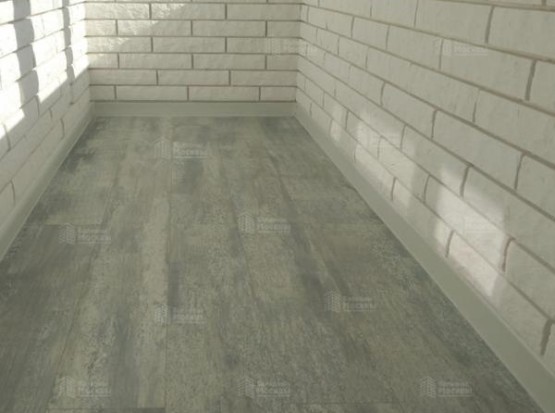 Остекление балкона 3,2х1,0 м с отделкой декоративной плиткой 