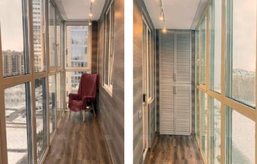 Отделка балкона панелями МДФ