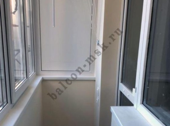 Остекление балкона 3,0х0,7 м с внутренней отделкой ГКЛ