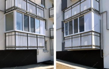 Остекление балкона 0,81х 3,48 м пластиковыми окнами Faust