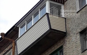 Остекление балкона с выносом и отделкой (внешняя и внутренняя)