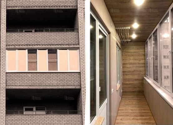 Кейс: Лоджия 8 кв.м под ключ: остекление, теплые полы + отделка ламинатом и ПВХ панелями 