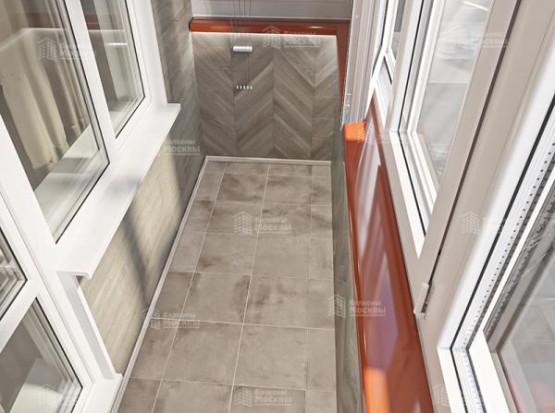 Остекление с отделкой ламинатом ПВХ панелями и плиткой