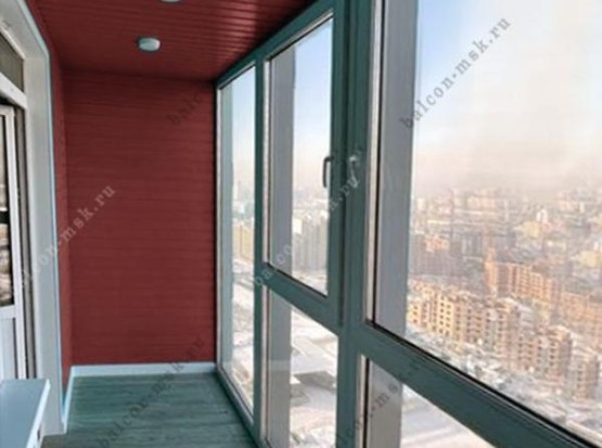 Отделка лоджии. Вагонка и ламинат