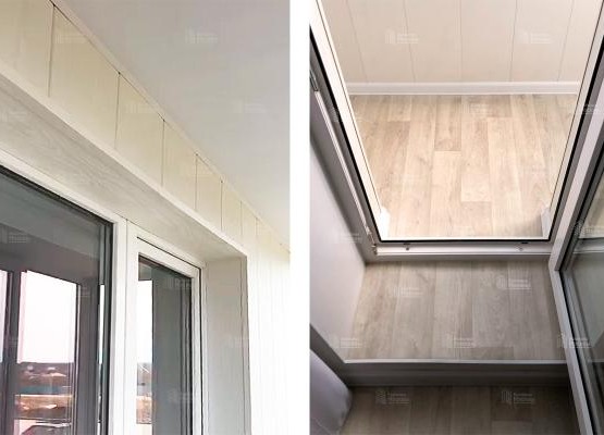 Остекление балкона на первом этаже, МФ стеклопакеты и комплексная отделка