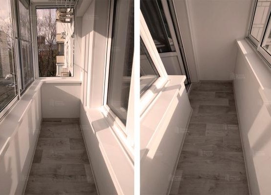 Холодное остекление балкона с отделкой ПВХ панелями
