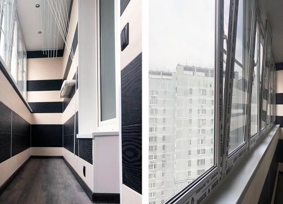 Лоджия под ключ с недорогой дизайнерской отделкой и полной комплектацией