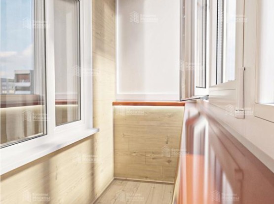 Расчет остекления балкона с отделкой натуральным деревом