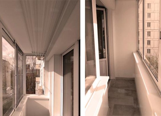 Балкон с раздвижным остеклением и отделкой Евростандарт