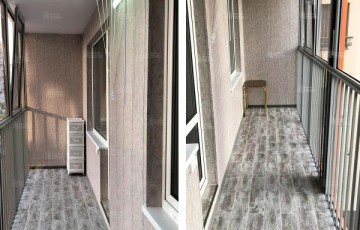 Отделка лоджии - керамическая плитка и ПВХ панели