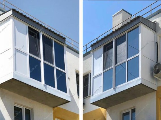 Ремонт балкона с установкой панорамного остекления с тонировкой